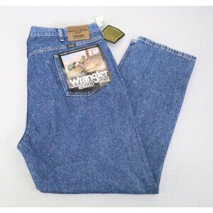 NWT Vintage Wrangler Rugged‎ Wear Regular Fit Jeans 46x30 USA Cotton Loop